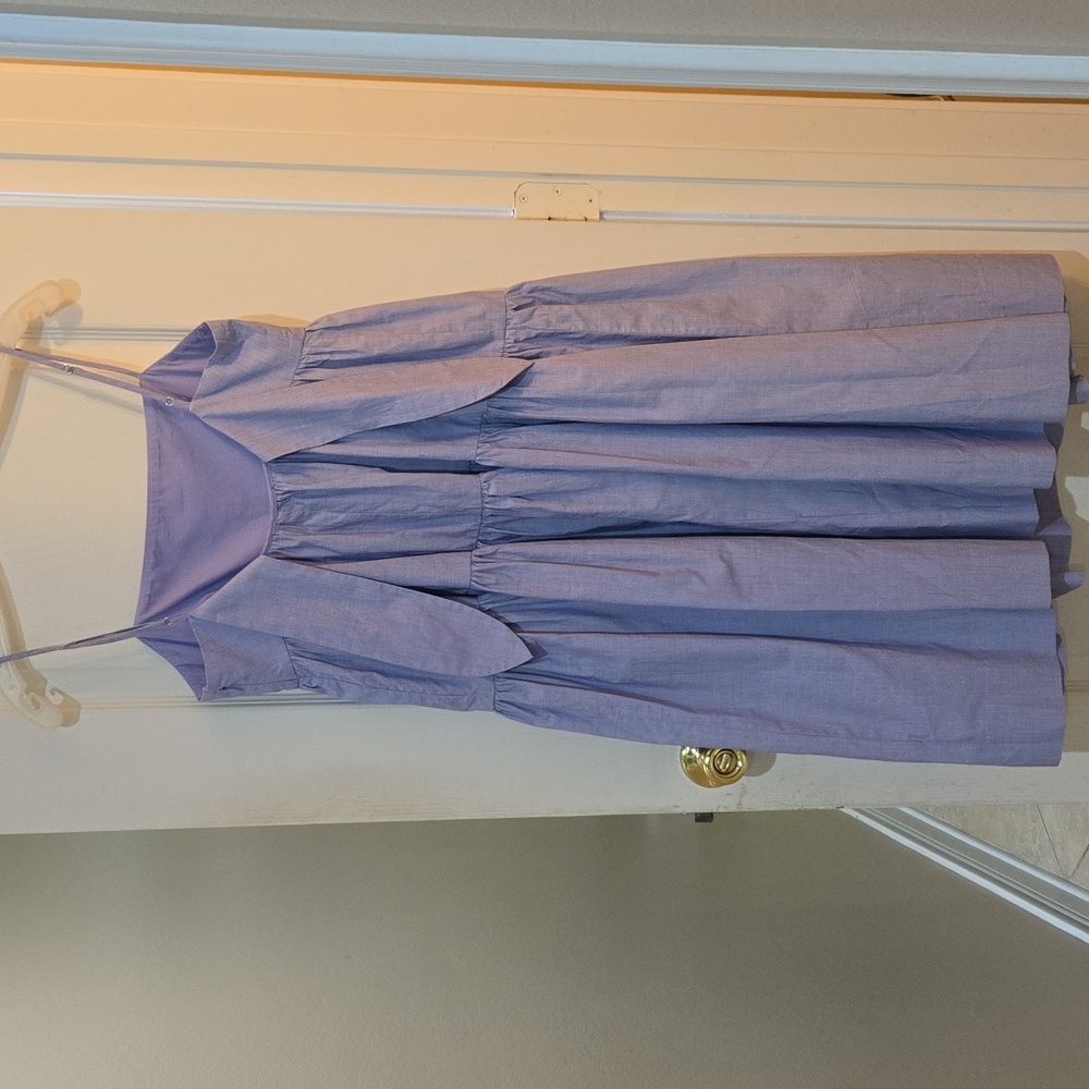 J. Crew Tie-Back Tiered Cotton Poplin Dress GUC - Picture 4 of 10